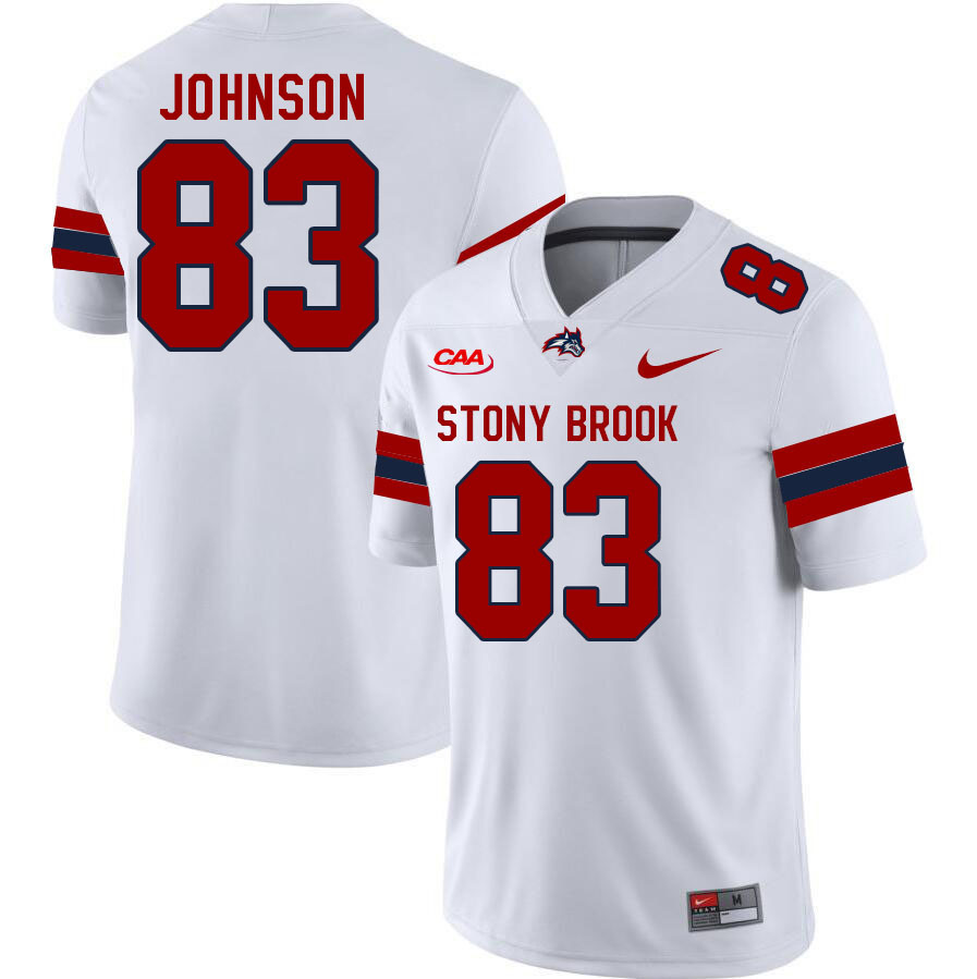 Stony Brook Seawolves #83 Anthony Johnson College Football Jerseys Stitched Sale-White